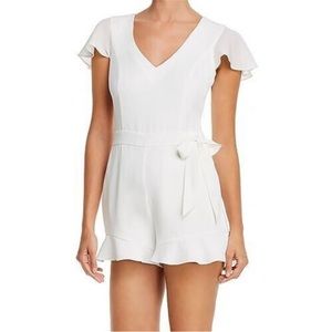 Parker white v-neck romper